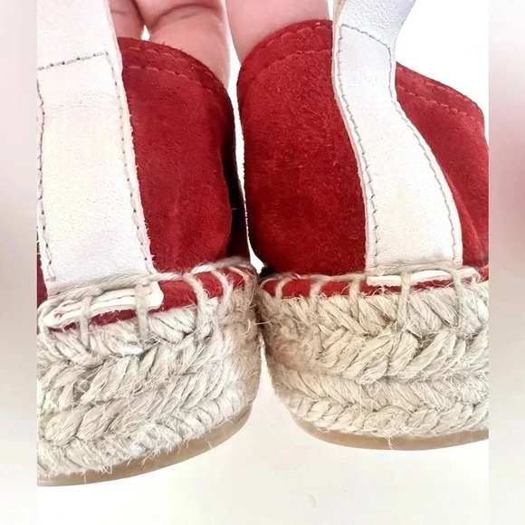 Maypol Handmade in Spain Crimson Red Soft Suede Lace Up Espadrille Size 36 - Picture 9 of 15